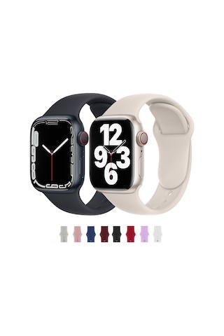 Microcase Apple Uyumlu Watch SE 2022 40 MM Silikon Kordon Kayış - KY46-2
