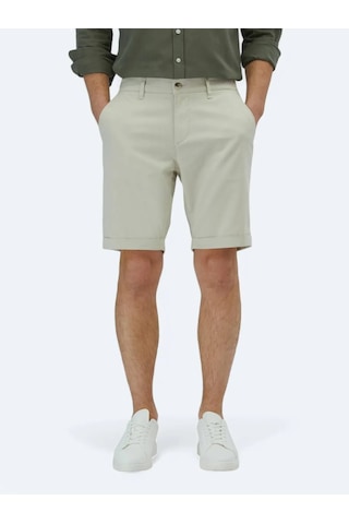 Kip Taş Düz Dokuma Slim Fit Casual Pamuk Karışımlı Bermuda Taş