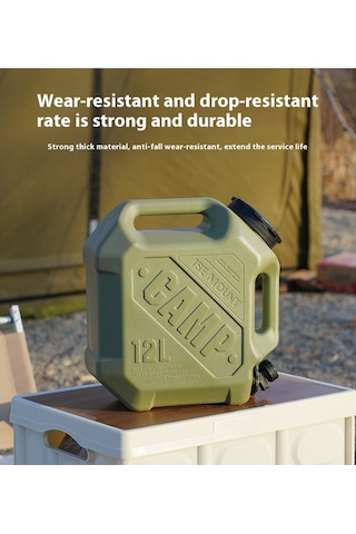 Ccgloball Dış Mekan Kullanışlı Kova Taşınabilir Su Deposu 12l Büyük Kapasiteli Musluklu Çift Kavramalı Kova Su Şişesi Yeşil