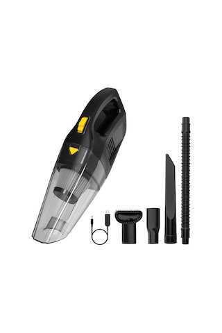 Gajeena 7000pa Güçlü Süpürme, 120w 2200mah Şarjlı, Kablosuz Elden Süpürge - Islak/kuru, Araç Ve Ev İçin Hafif Abs, 0.9l Hacim Siyah