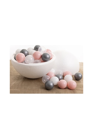 Baby Toys Pembe Gümüş Beyaz Şeffaf Havuz Topları 50'li 7 Cm BYT-201123