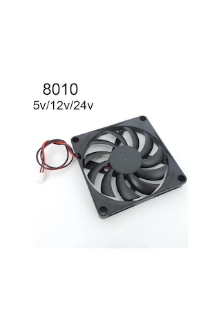 8cm 8010 Dc 5v 12v 24v Soğutma Fanı Fırçasız Reprap 3d Yazıcı Parçaları Dc Soğutucu 80x80x10mm Plastik Fan 2pin 8010 24v 3pcs