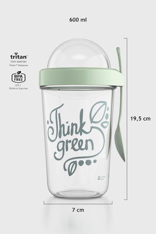 Renga Orbit 600 Ml Think Green Desen Tritan Müsli Ve Atıştırmalık Kabı 192009 Yeşil