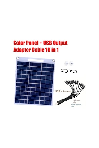 Xuweiwei 10w Sku Çift Usb Çıkışlı Çok Fonksiyonlu Veri Kablolu Kompakt Güneş Şarj Cihazı Kamp Ve Ev Kullanımı İçin