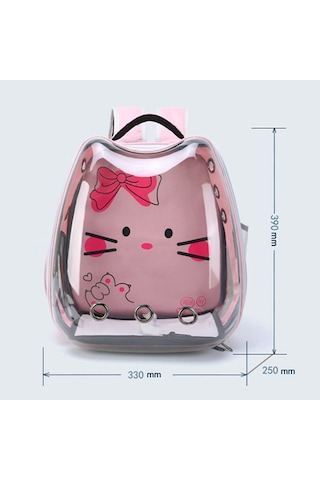 Cbtx Karikatür Desen Kedi Şeffaf Pet Çanta Uzay Kapsülü Taşınabilir Pet Sırt Çantası, Renk: Gri