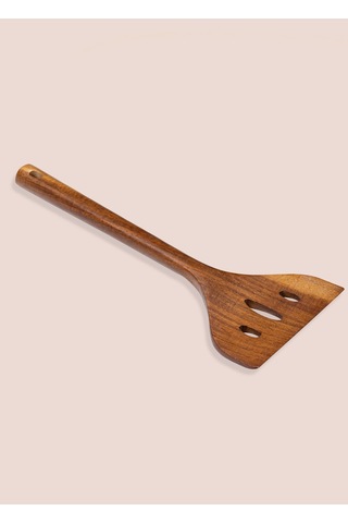 The Mia Natura Akasya Delikli Spatula 34x10 Cm Ahşap