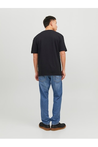 Jack & Jones Jack&jones Star Erkek Siyah Yuvarlak Yaka Tişört 12234746-BLK Siyah