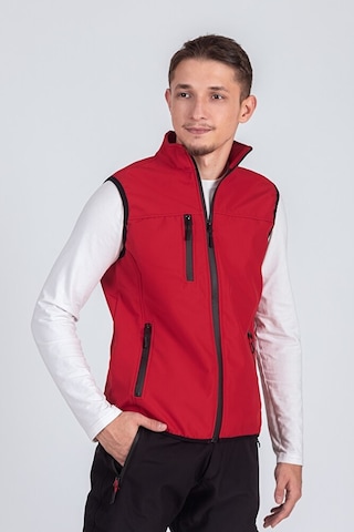 Vatan Tekstil Softshell Dik Yaka Erkek Yelek Kırmızı