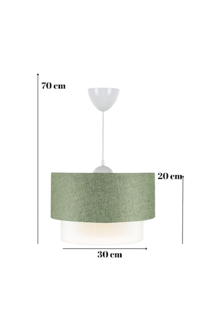 Pasta Tekli Sarkıt Haki Kumaş Salon Yatak Odası Genç Odası Avize Yeşil