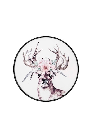 Vitale Pera Geyik Dekoratif Ahşap Tablo 80X80 Cm Ak.Fw0032