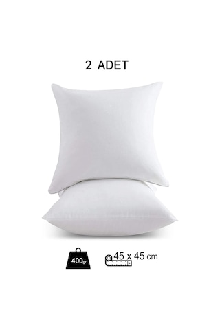 2 Adet Boncuk Silikon Kırlent İçi Yastık 400 Gr 45x45 Cm