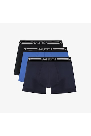Nautica Erkek Mavi Standart Fit 3'lü Boxer Düz X55006t Mavi