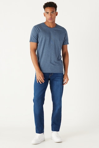 AC&Co / Altınyıldız Classics 4A4800000001INJXS Slim Fit Bisiklet Yaka Kısa Kol Pamuklu Erkek Tişört İndigo Melanj
