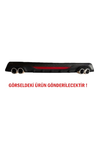 Toyota Corolla 2013-2018 Difüzör Arka Tampon Eki 4 Egzoz Çıkışlı Siyah Reflektörlü