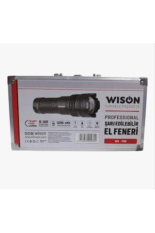 Profesyonel Zoomlu El Feneri 60w - 7000 Lümen - 13.200 Mah - Type C - Metal Gövde 5250