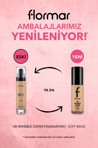 Flormar Doğal Bitişli Fondöten- Invisible Cover HD Fdt. - 080 Soft Beige - 8682536059091