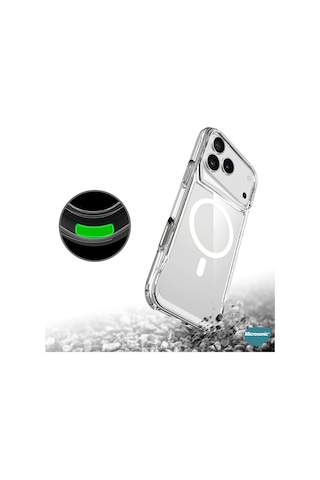 Microsonic Apple iPhone Uyumlu 17 Pro Kılıf Magsafe Trex Bumper Şeffaf -