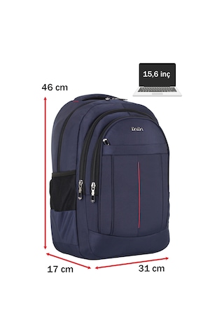 Dada 01 Lacivert Laptop Sırt Çantası 15,6 İnç Usb Type-c Şarj Aparatı Darbe Emici Koruma