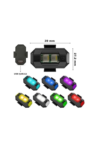 Kablosuz Mini Led Usb Şarjlı 7 Renk Led - Araba Motosiklet Dro...