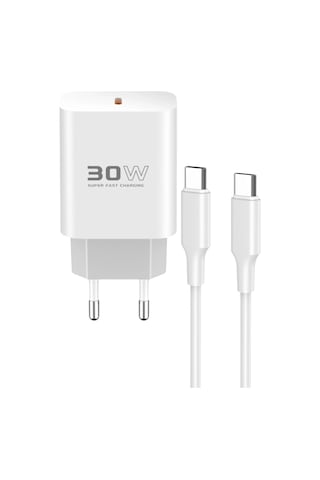 Ilkeshop Konfulon C87c 30w Type-c Çıkışlı Ekstra Dl51 1m Type-c To Type-c Kablolu Pd Şarj Cihazı - B
