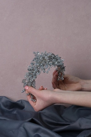 FdayAksesuar Gelin Saç Aksesuarı Azra Inci Boncuklu Gelin Kına Tacı Saç Aksesuarı FRDY31661