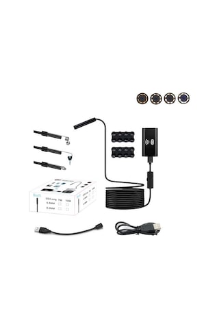 Wifi Endoskop Kamera 720P 8 MM 8 Led 7 M Yumuşak Kablo Su Geçirmez