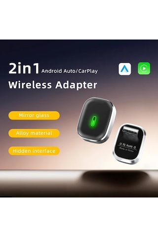 Honeybeeshop 2025 Yükseltilmiş Siyah Kablosuz Carplay Ve Androıd Auto Adaptörü Kompakt Düşük Gecikme Usb Type C Portlu Evrensel Tak Çalıştır