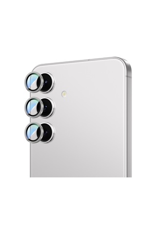 Galaxy Uyumlu S24 Plus Caseworld Alloy Serisi Oleofobik Anti Reflective Kamera Lens Koruyucu Gümüş