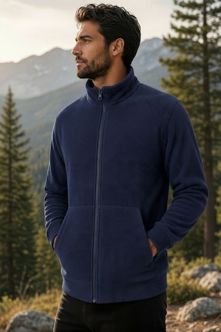 Givoria Erkek Kışlık Fermuarlı Cepli Polar Hırka Outdoor Lacivert Lacivert