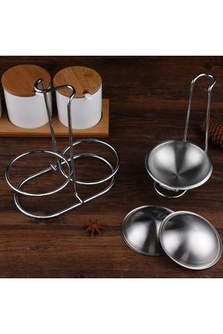 Reedark Ev Ve Restoran Çelik Mutfak Rakımı - İki Yönlü Kaşık Tutucu - Çift Dairesel Konstruksiyon - Kolay Depolama Diğer