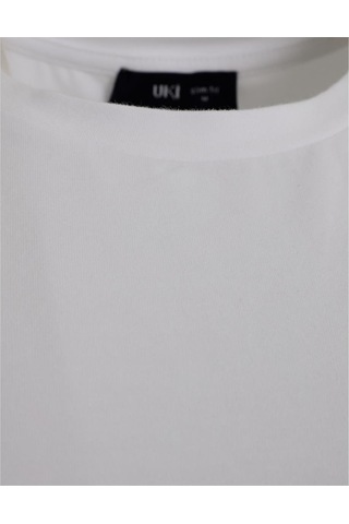 Uki Beyaz Comfort Fit Bisiklet Yaka Basic T-shirt Beyaz