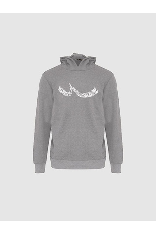 Ltb Sıgn Baskılı Kapüşonlu Erkek Sweatshirt Gri 011258653761722 - 203 Gri