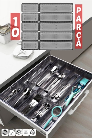 Nandy Home 10 Parça Çekmece İçi Kaşıklık, Düzenleyici, Organizer
