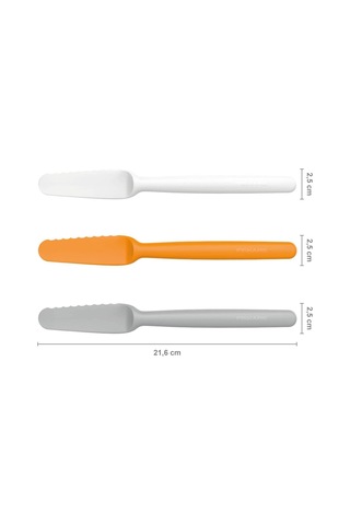 Fiskars Fruehstuecksmesser 3 Parça, Toplam Uzunluk: 22 Cm, Plastik, Beyaz/turuncu/gri, Fonksiyonel Form, 1016121 Diğer
