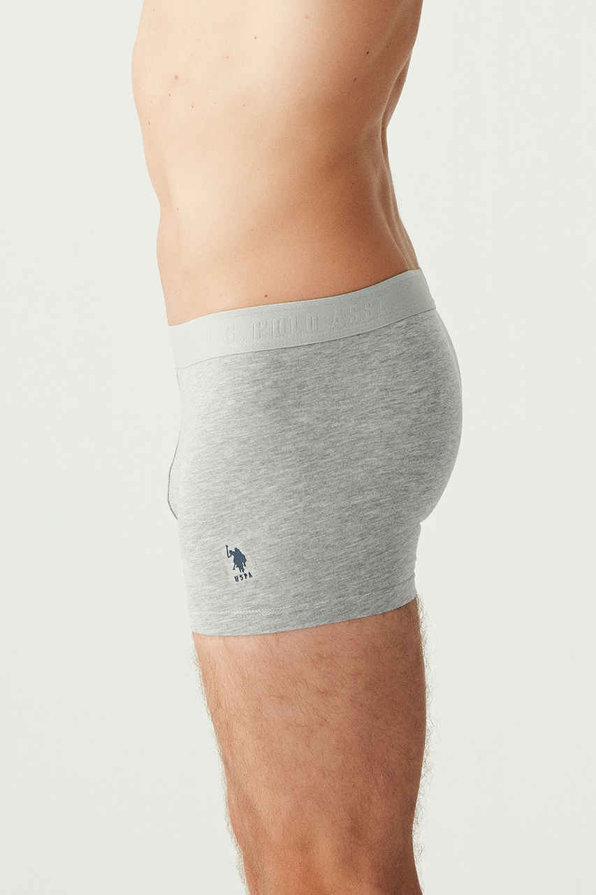 U.S. Polo Assn. Erkek Gri Melanj 3 Lü Boxer 80173