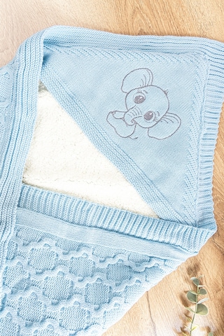 Fil Figürlü Içi Peluş Triko Bebek Battaniye Bebek Kundak Çok Renkli