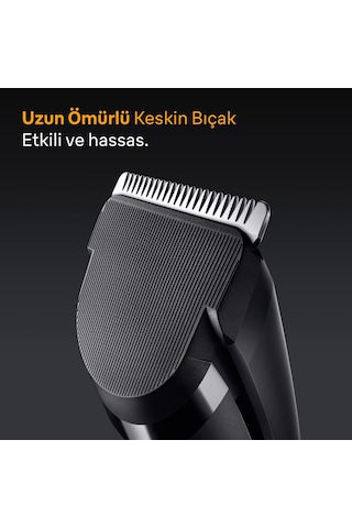 Braun Saç Kesme Makinesi Series 5, +3 Aksesuar, Ömür Boyu Keskin Bıçak, 17 Uzunluk, Hc5530