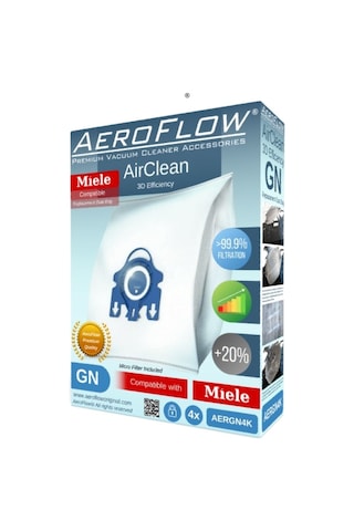 Aeroflow Miele Uyumlu Hyclean 3d Gn 4'lü Toz Torbası