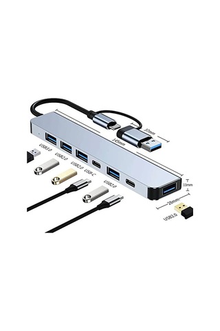 Çoklayıcı Adaptör 7in1 Usb/type-c To Usb A, Usb C Macbook Uyumlu Çevirici Adaptör Çok Portlu Çoklayıcı 7 İn 1