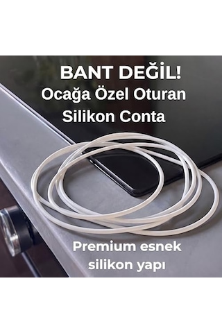 Ankastre Ocak- İndüksiyon Ocak- Sızdırmaz Silikon Conta Bant Değil, Çıkarılabilir & Yıkanabilir 60-75 Cm Ocak Uyumlu Ankastre Ocak- İndüksiyon Ocak Kenar Silikonu Beyaz