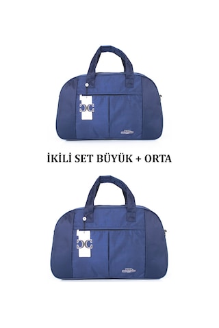 Case Club Orta Ve Büyük Boy Seyahat Ve Spor Çantası Omuz Askılı Lacivert
