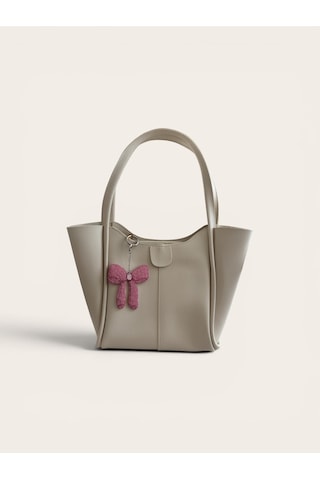 Pembe Fiyonk Çanta Charmı El İşlemeli Boncuk Detaylı Bag Charm