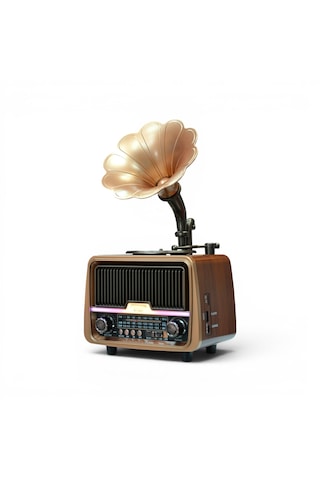 Rt-601a Nostaljik Gramafon Radyo,bluetooth Trend Tasarım Nostalji Radyo
