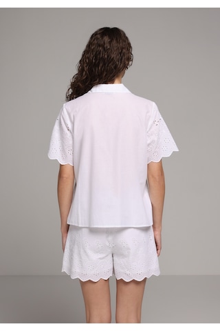 Colin's Colins Fashion Fit Shirt Neck Jakarlı Kadın Beyaz Kısa Kol Gömlek Cl1080386 Q1.v1 Wht