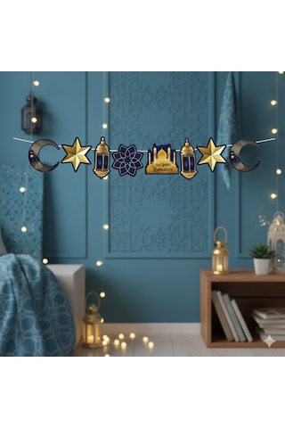 Dodomar 90x30 Cm Ramazan Ayyıldız Figürlü Mavi Süs Sarkıt Tavan Dekoru Diğer