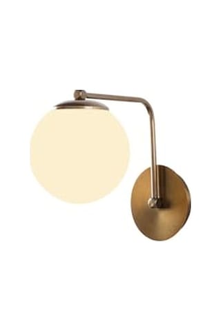 Eskitme Metal Aplik Duvar Lambası E27 Uyumlu 15x26x22 Cm Yatak Odası Oturma Odası, Bej-1 Diğer