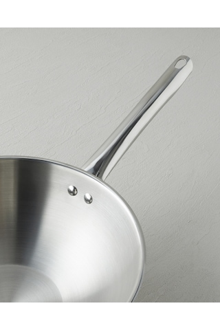 English Home Glow Çelik Wok Tava 28 Cm Silver Gümüş