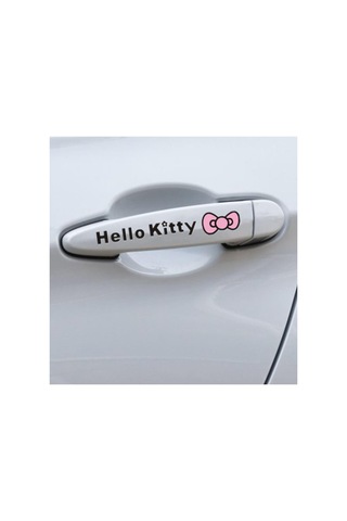 4 Adet Set Sevimli Hello Kitty Kapı Kolu Oto Araba Aksesuar Sticker Diğer