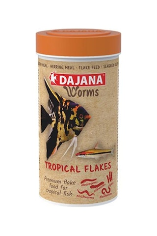 Dajana Worms Tropical Flakes Kurt İçerikli Pul Yem 100 Ml 18 G