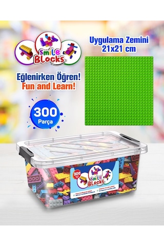 Smile Blocks 300 Parça Plastik Kutulu Mikro Blok Yeşil Uygulama Zeminli